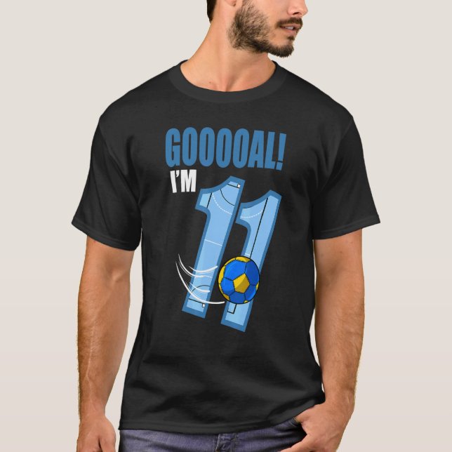Camiseta Gooal do jogador de handebol Eu sou 11 Birthday Ha (Frente)