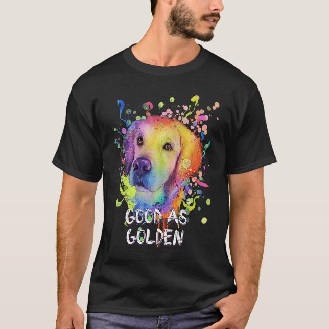 Camiseta Good as Golden Motivational Quote Golden Retriever (Frente)