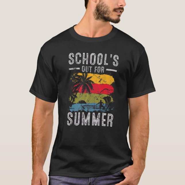 Camiseta Good Bye School Hello Summer Retro 70s School Out (Frente)