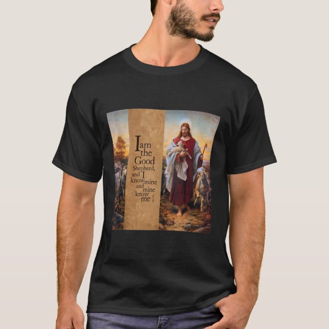 Camiseta Good Shepherd Art Painting John 10 Plockhorst Jesu (Frente)
