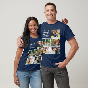 Camiseta Good Times Colagem de Fotos da Família de Feriad