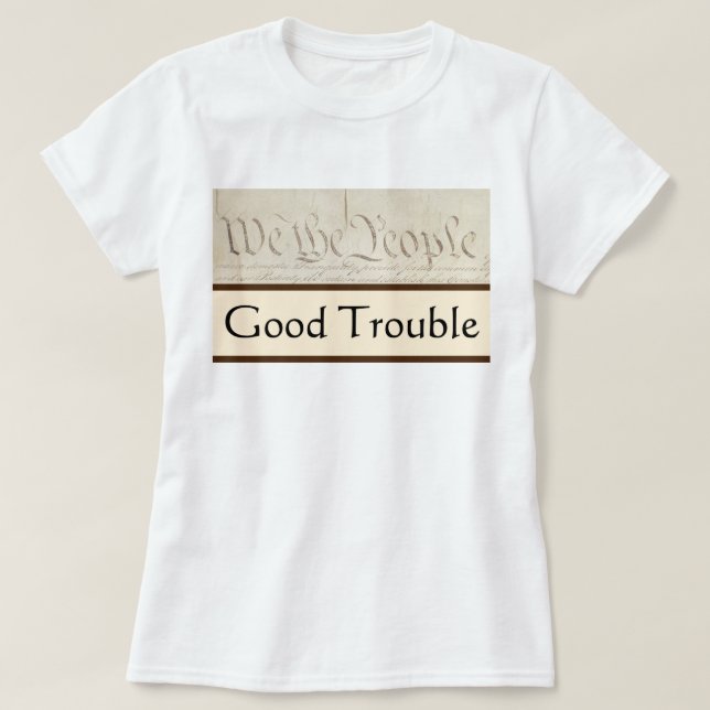 Camiseta Good Trouble Democracy Is An Act John Lewis (Frente do Design)