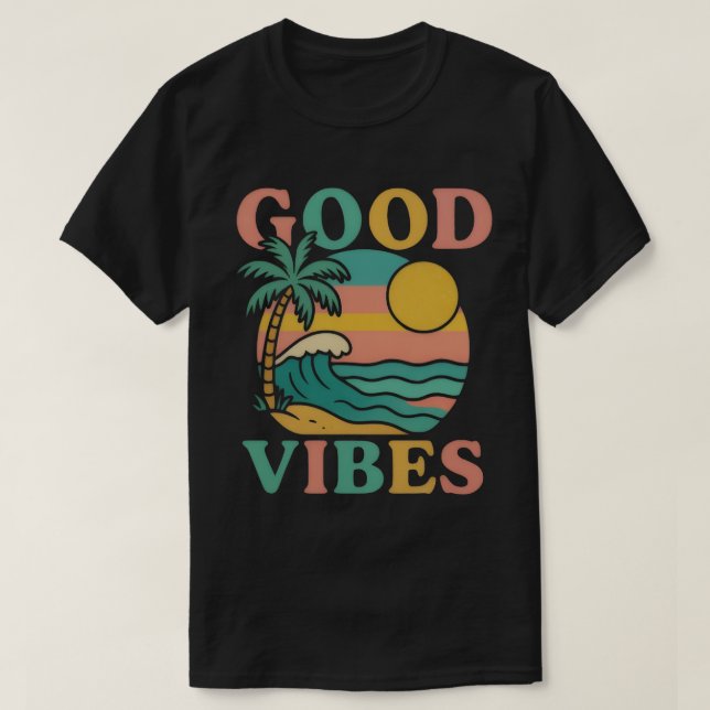 Camiseta GOOD VIBES Glitter Typography (Frente do Design)