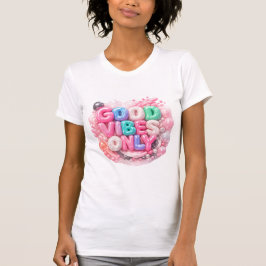 Camiseta Good Vibes Only Bubble Gum Style T-Shirt – Glossy 