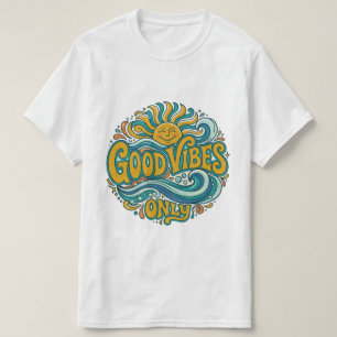 Camiseta Good Vibes Only Positiva Sol Retro