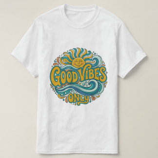Camiseta Good Vibes Only Positiva Sol Retro