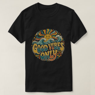 Camiseta Good Vibes Only Positiva Sol Retro