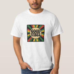Camiseta Good Vibes Retro Reggae Art