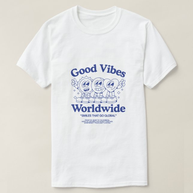 Camiseta Good Vibes Worldwide Smiley Shirt (Frente do Design)