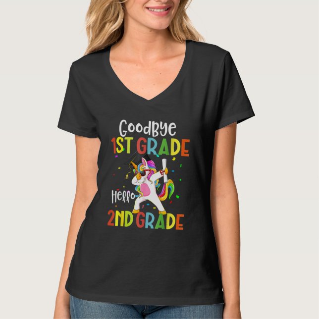 Camiseta Goodbye 1rua Grade Hello segundo Grade Dabbing Uni (Frente)