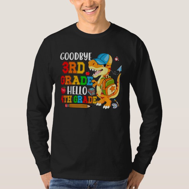 Camiseta Goodbye 3rd Grade Hello 4th Grade Costume Rex Stud (Frente)