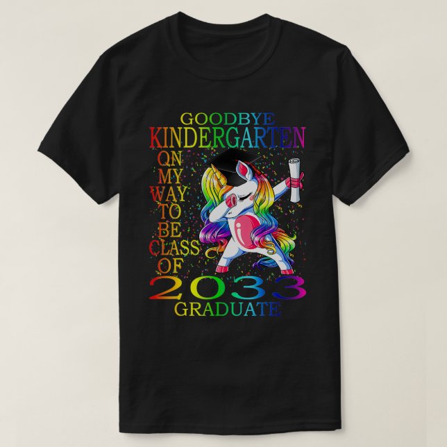 Camiseta Goodbye Kindergarten Classe de 2033 2021 Formando  (Frente do Design)