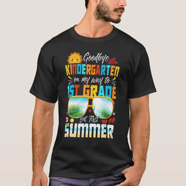 Camiseta Goodbye Kindergarten Graduation To 1st Grade Hello (Frente)