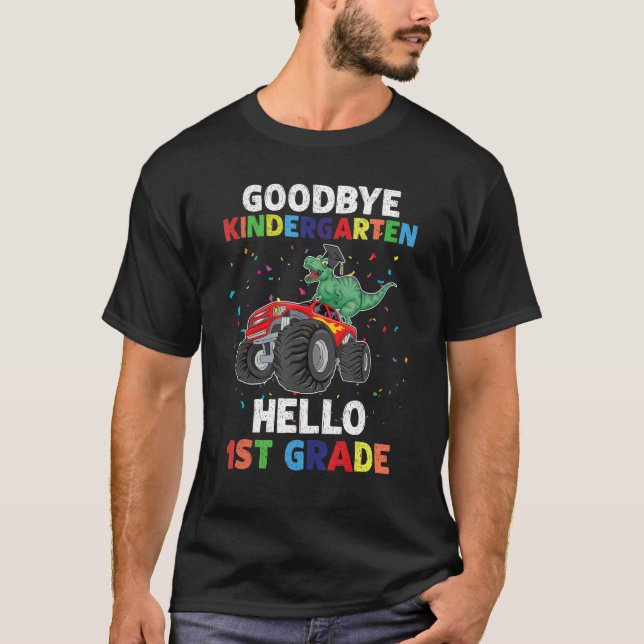Camiseta Goodbye Kindergarten Hello 1st Grade Dinosaur Grad (Frente)
