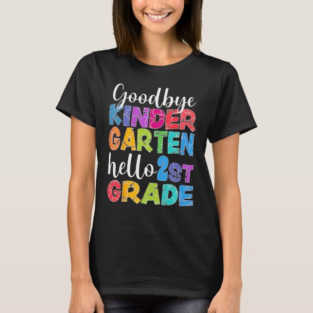 Camiseta Goodbye Kindergarten Hello Second Grade Graduation (Frente)