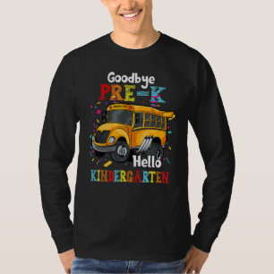 Camiseta Goodbye Pre K Hello Escola de Estudantes do Jardim