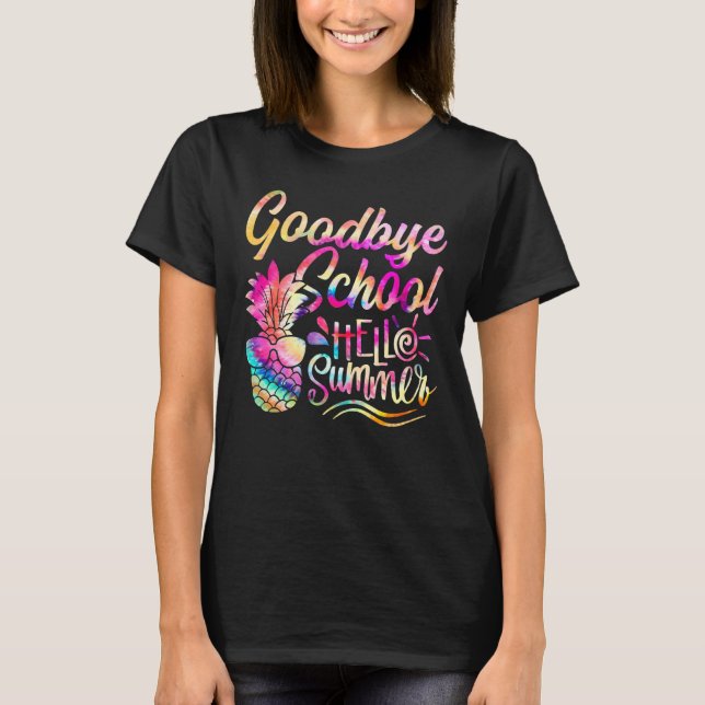 Camiseta Goodbye School Hello Estudantes de Verão Professor (Frente)