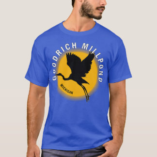 Camiseta Goodrich Millpond em Michigan Heron Sunrise