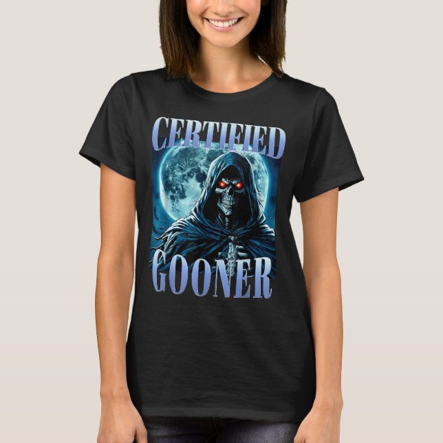 Camiseta Goon Funny Gooning Meme Skeleton Certified Gooner  (Frente)