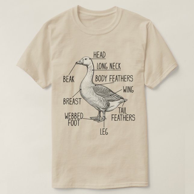 Camiseta Goose Anatomy Diagram (Frente do Design)
