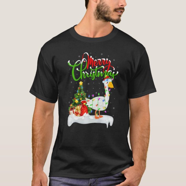 Camiseta Goose Bird  Xmas Decorations Santa Goose Christmas (Frente)