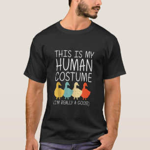 Camiseta Goose Halloween Figurino Humano Waterfowl Animal E
