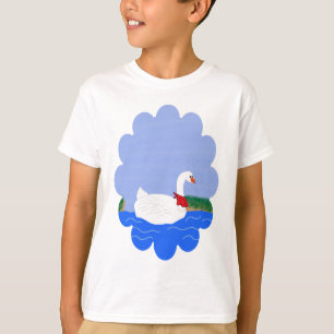 Camiseta Goose White em Lake Cartoon Art