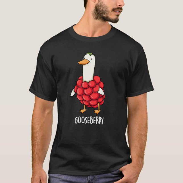 Camiseta Gooseberry Funny Berry Pun Dark BG (Frente)
