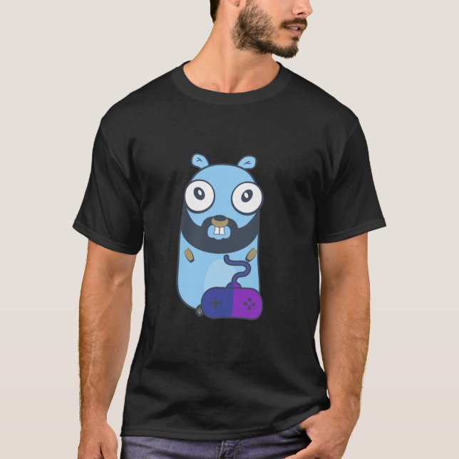 Camiseta Gopher gamer. Golang (Frente)