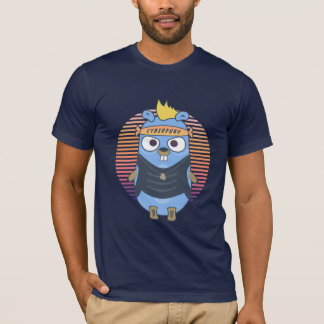 Camiseta Gopher Golang no estilo cyberpunk