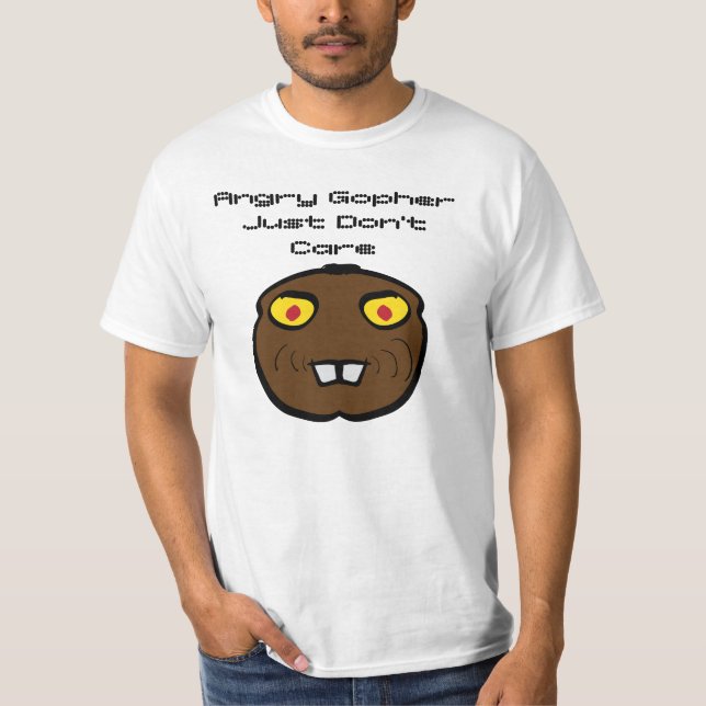 Camiseta Gopher Raiva Não se importe (Frente)