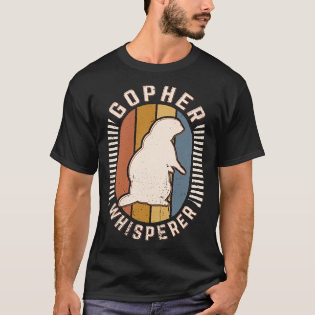 Camiseta Gopher Whisperer Vintage Retro Animal Love Clássic (Frente)