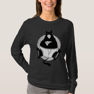 Camiseta Gordo Gato Ama Pizza Tudo O Que Eu Precisava Era M