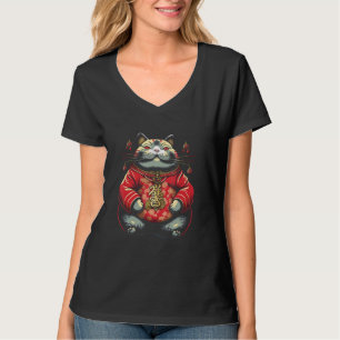 Camiseta Gordo Gato Fofo Samurai Sumô Japonês Animal 2