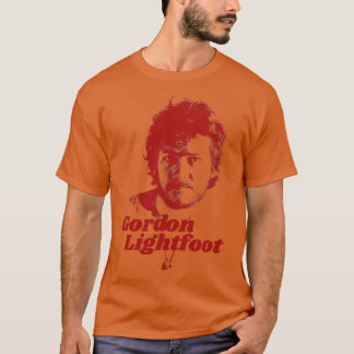 Camiseta Gordon Lightfoot em vermelho também em verde negro
