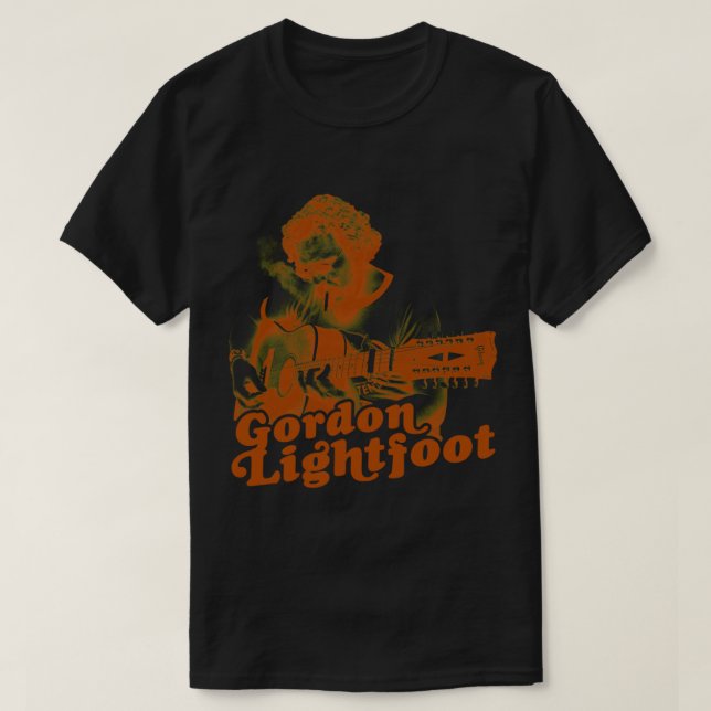 Camiseta Gordon Lightfoot )( Ícone Retro Folk Rock Clássico (Frente do Design)
