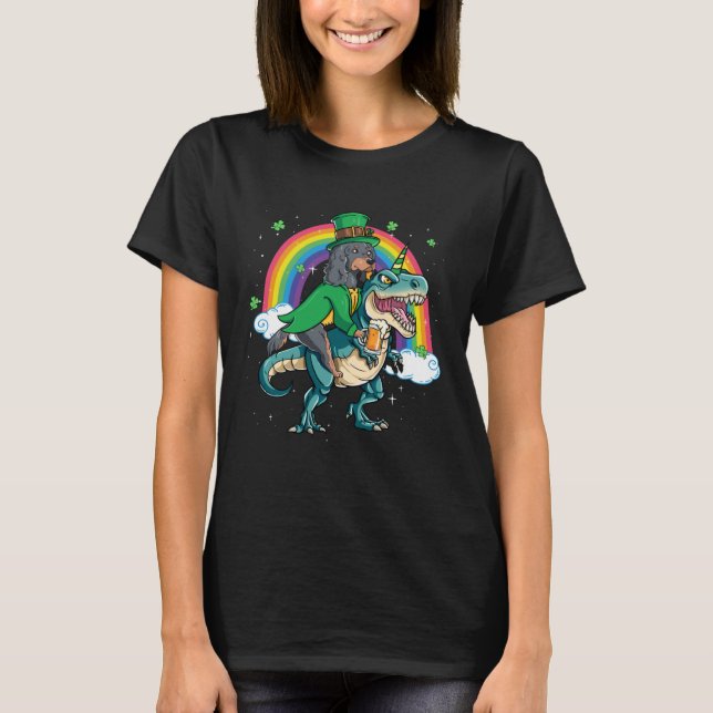Camiseta Gordon Setter Beer Dino Rex Horn Rainbow (Frente)