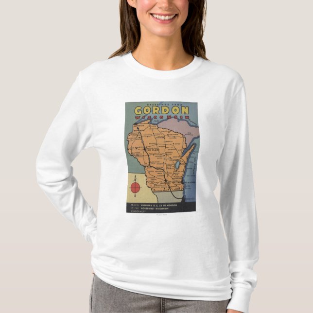 Camiseta Gordon, Wisconsin - grandes cenas da letra (Frente)
