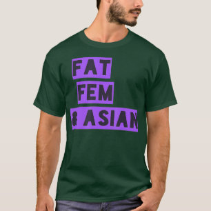 Camiseta Gordura e Rainha de Arrasto Engraçado Asiático