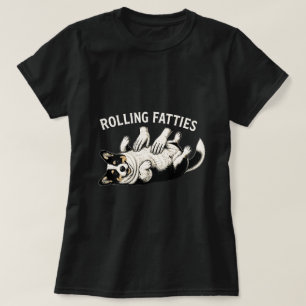 CAMISETA GORDURAS ROLANTES CACHORRINHO CORGI FOFO