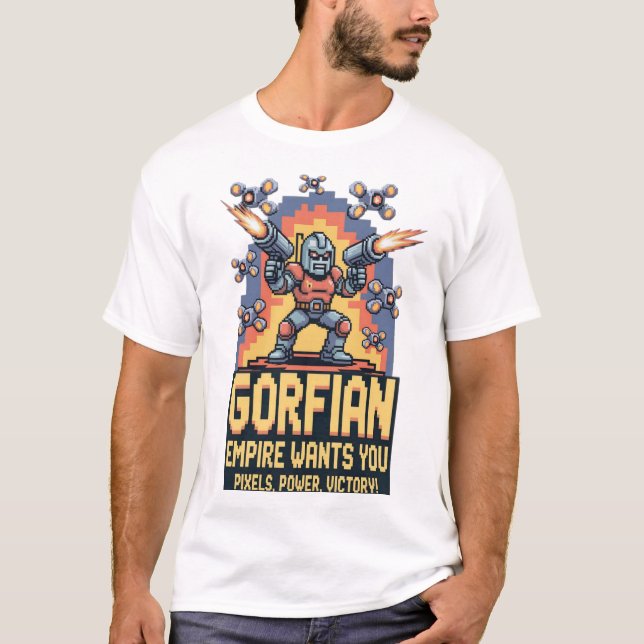 Camiseta Gorfian Empire Retro Arcade Art (Frente)