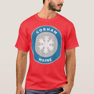 Camiseta Gorham Maine ME Winter Snowflake Crachá Souven