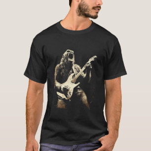 Camiseta Gorila Balançando Guitarra Elétrica Animal Rock St