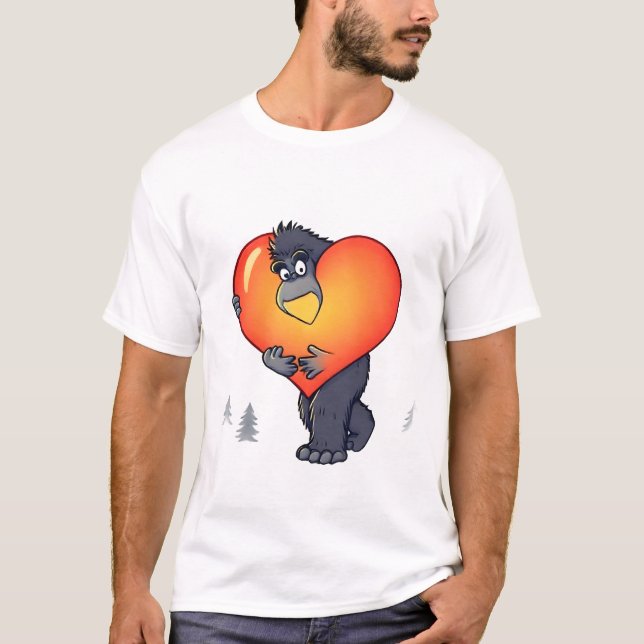 Camiseta Gorila Carregando um Coração Gigante (Frente)