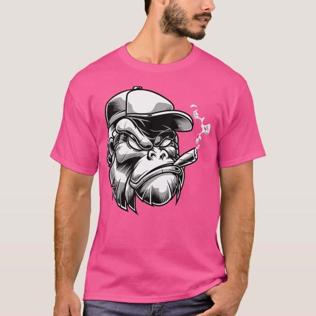 Camiseta Gorila Com Charuto Macaco Silver Back (Frente)