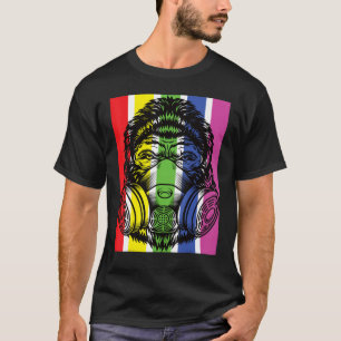 Camiseta Gorila Com Máscara De Gás Grafite Do Arco-Íris