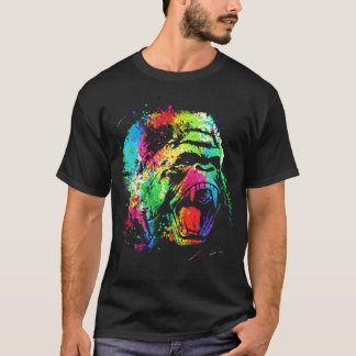 Camiseta Gorila com respingos de cores