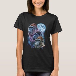 Camiseta Gorila de 3 Luas Macaco Engraçado Grande Arte de M