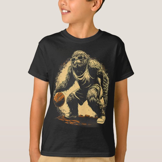 Camiseta Gorila de Lover de Basquete, Trabalho de arte de b (Frente)
