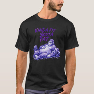 Camiseta Gorila Engraçado Meio em Forma Meio Gordo Academia